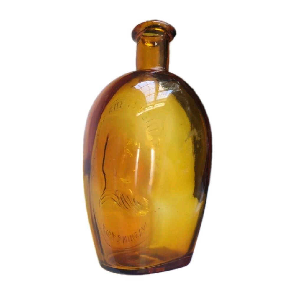 Vintage Bottle Glass Empire Glassworks The Father Of His Country Embossed Flask - Picture 7 of 10